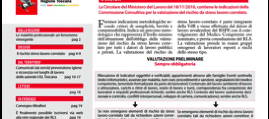 Bolletino dei rappresentanti dei lavoratori per la sicurezza Toscana Rls