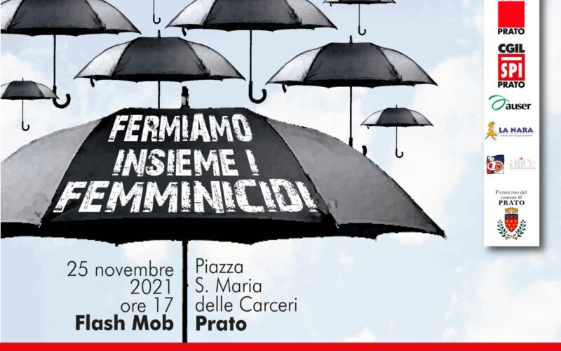 Giornata contro la violenza sulle donne. Flash mob di Cgil e Spi Cgil Prato in piazza delle Carceri