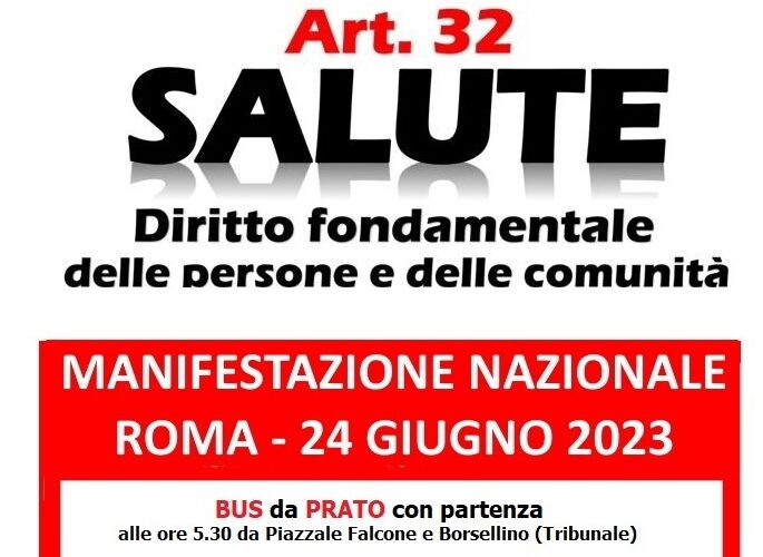 Manifestazione nazionale per il diritto alla salute. A Roma, sabato 24 giugno. Anpi, Arci e Cgil sottoscrivono l’appello “Insieme per la Costituzione”