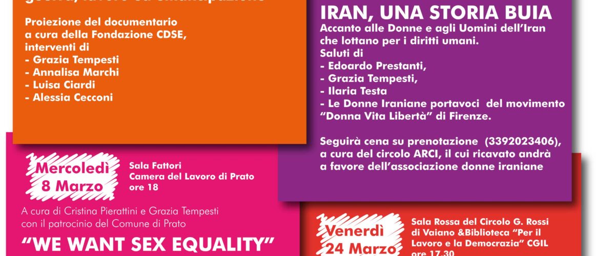 Giornata internazionale della Donna. Un mese di iniziative di Cgil e Spi Cgil coordinamento donne