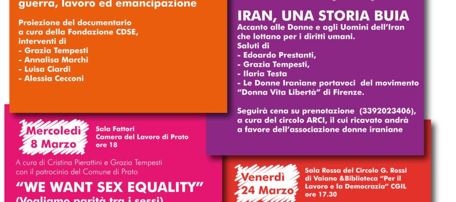 Giornata internazionale della Donna. Un mese di iniziative di Cgil e Spi Cgil coordinamento donne