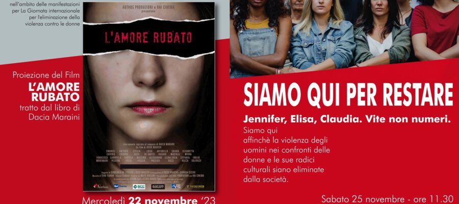 Il film “L’amore rubato” e l’installazione “Pietre di responsabilità”: le iniziative di Cgil e Coordinamento donne Spi Cgil per la Giornata contro la violenza sulle donne