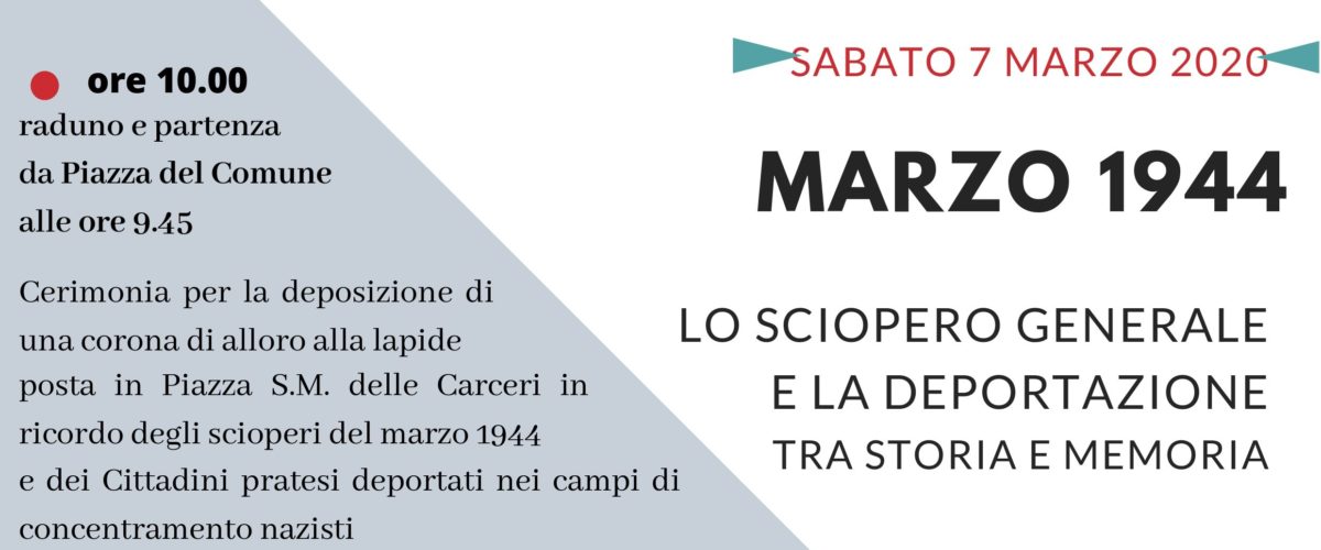 Sabato 7 marzo parteciamo tutte e tutti alla deposizione della corona in Piazza Santa Maria delle Carceri