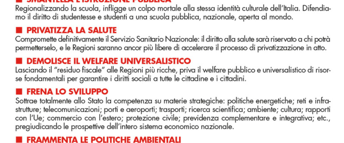 Referendum autonomia differenziata. Nasce anche a Prato il comitato per il “no” alla legge Calderoli