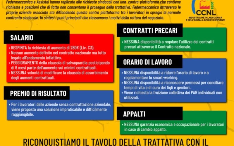 Mercoledì 18 dicembre a Prato manifestazione (con sciopero) Fim-Fiom-Uilm per il rinnovo del contratto metalmeccanici